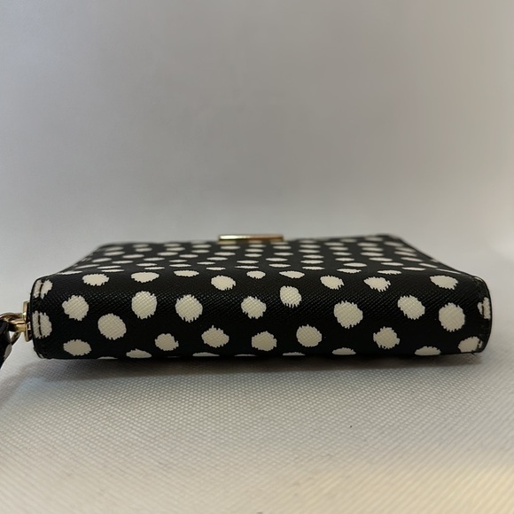 Kate Spade Crosshatch Leather Scatter Dot Zipper Wallet - EUC - Picture 9 of 12